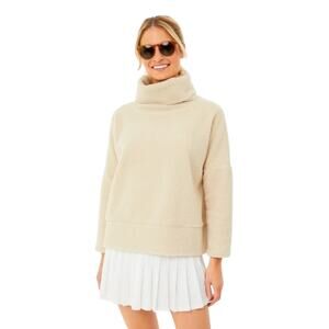 Tuckernuck Tan Teddy Fleece Rollins Pullover Funnel Neck Size Small